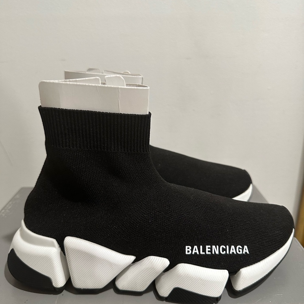 Balenciaga Black and White Sock Sneakers